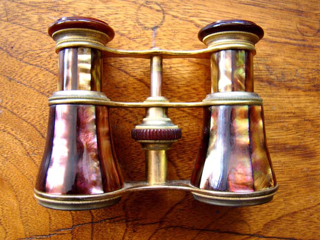An attractive pair of French mother-of-pearl mounted opera glasses by Audemair of Paris circa 1890